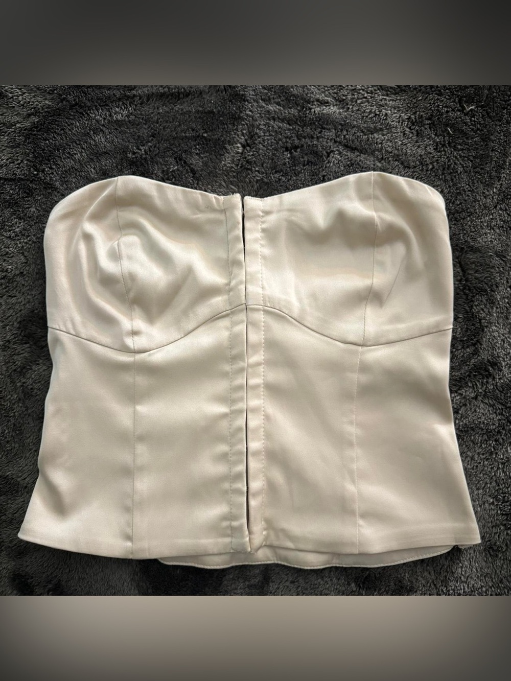 Abercrombie & Fitch Ivory Strapless Corset Top
